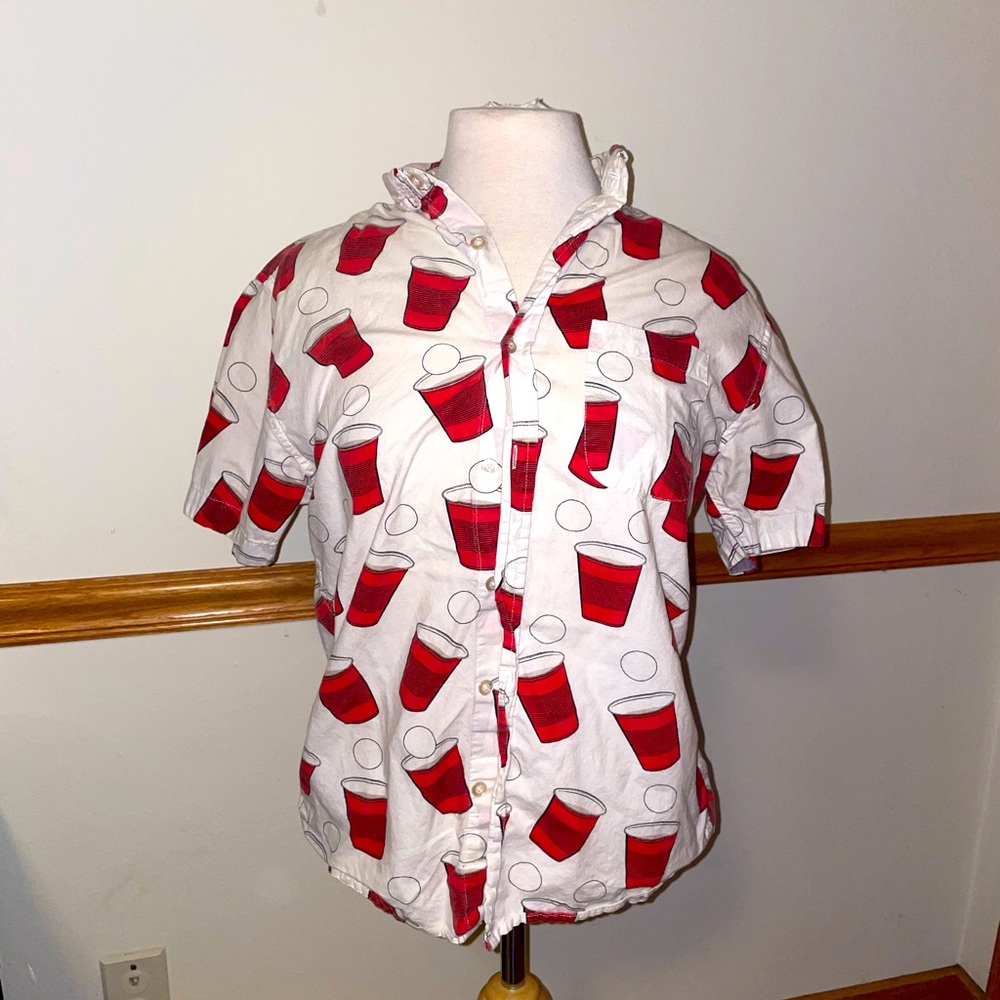 Red Solo cup button up